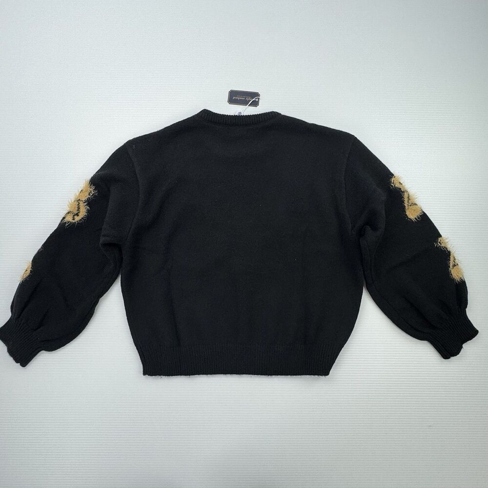 Simply Southern Teddy Bear Sweater Womens Large Black Fuzzy Pullover NWT - Picture 6 of 9